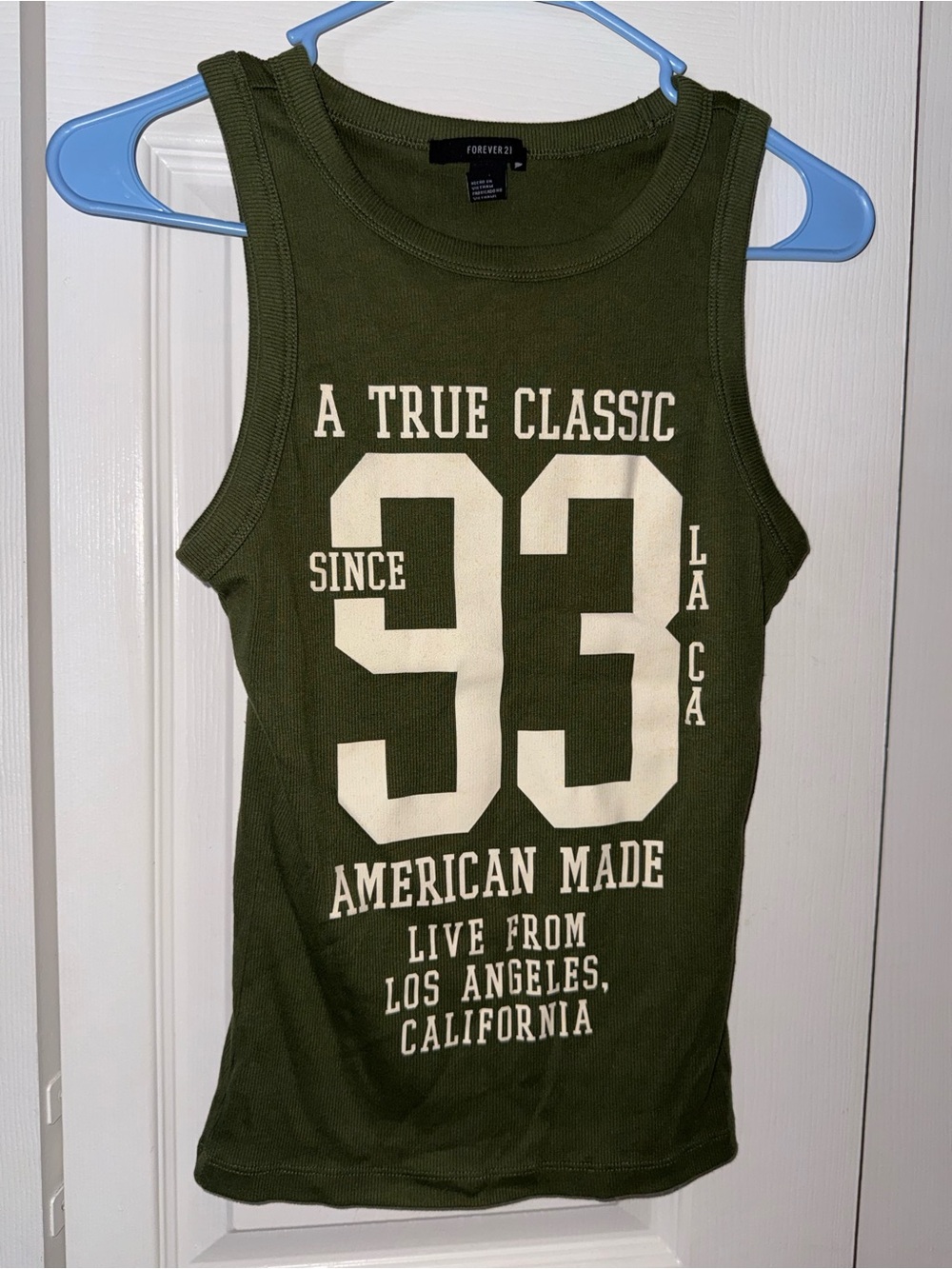 Forever 21 Olive Green Ribbed Crewneck Tank